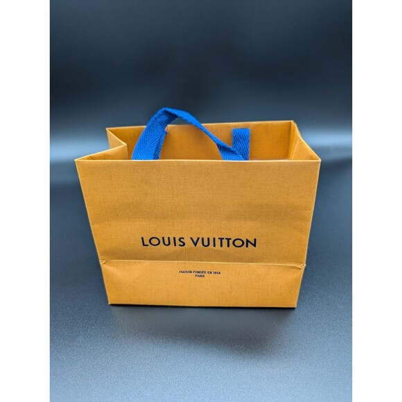 LOUIS VUITTON Rare Mini Shopping Orange Paper Gift Bag  5.5” x 4.5” x 3” EUC - Picture 3 of 9